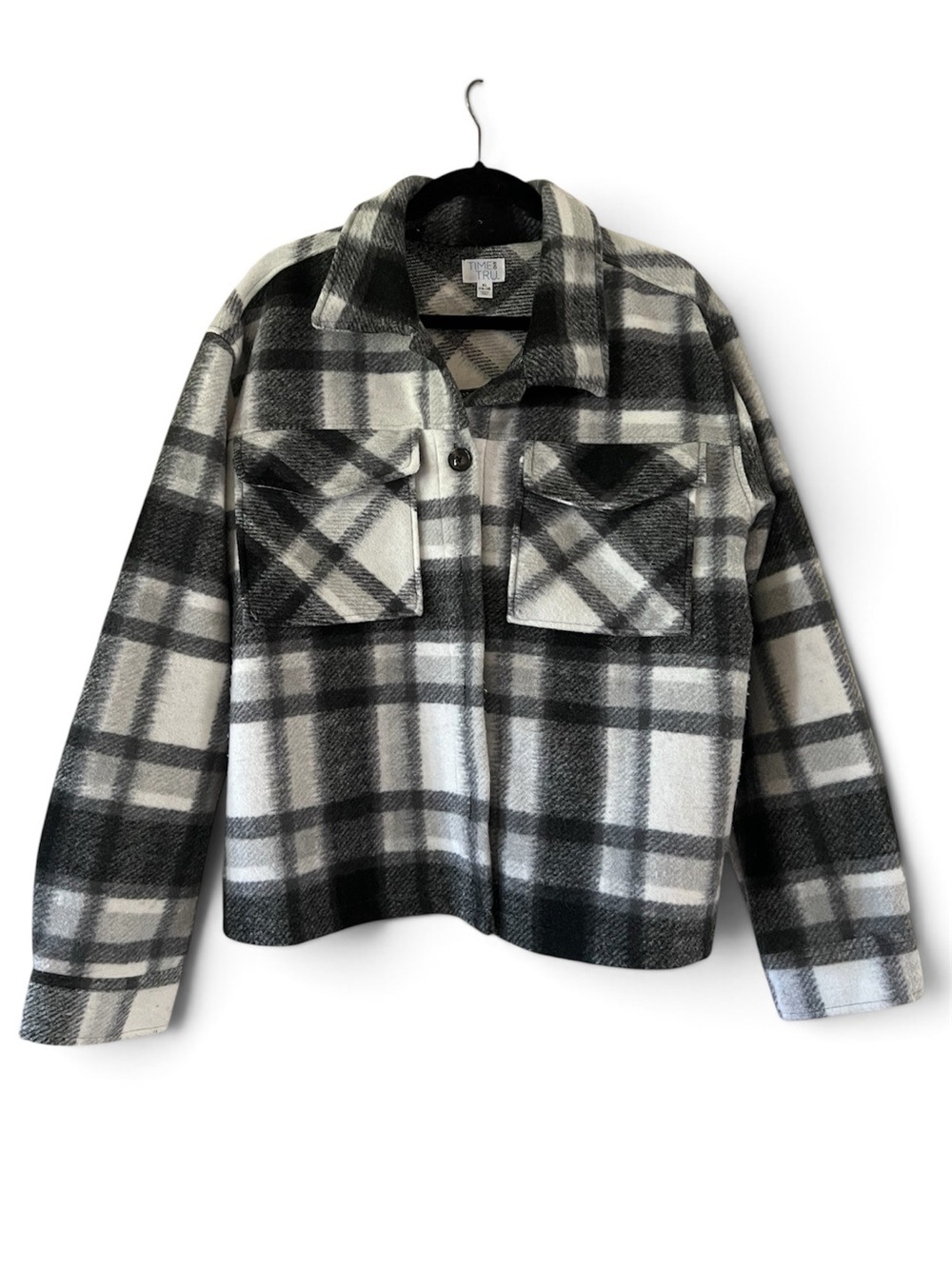 Black & White Plaid Shacket XL